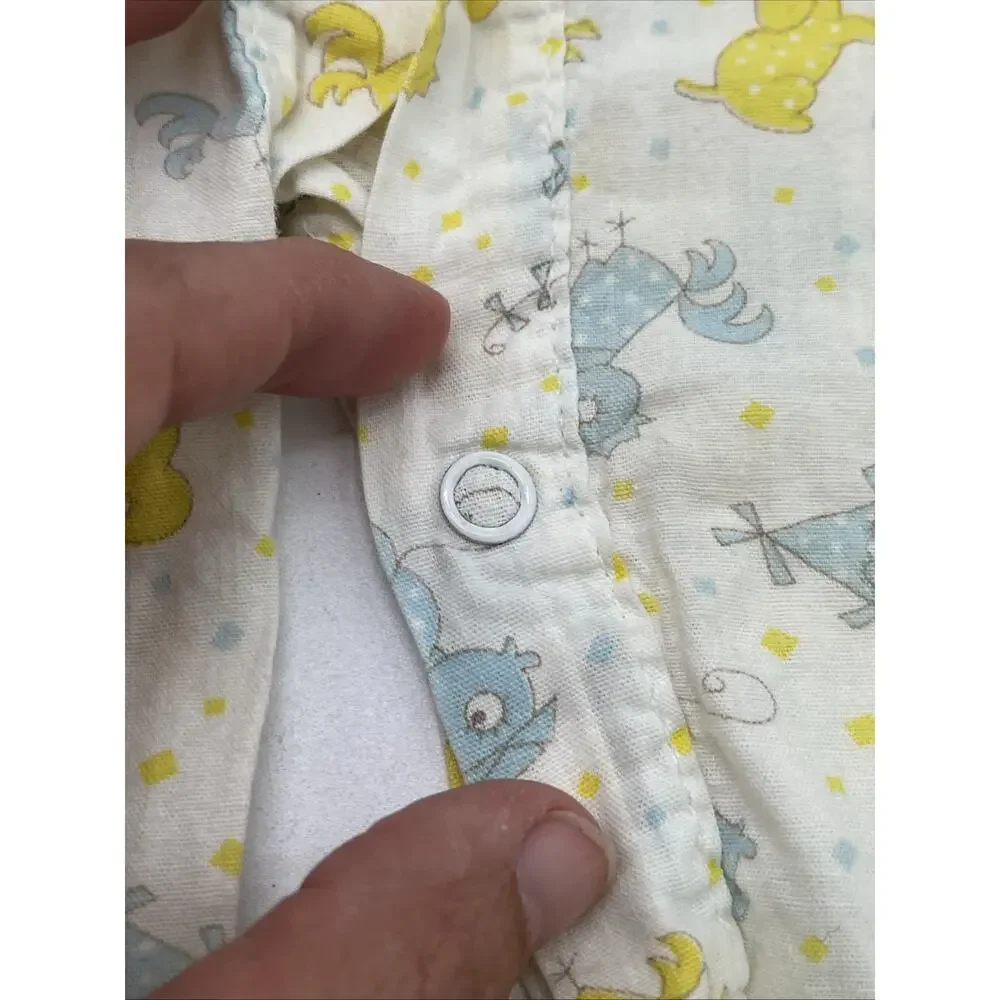 Vintage 1950s/60s Toddler Romper – Yellow & Blue Unisex One‑Piece 12–18 Months
